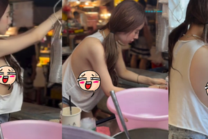 Ăn mặc táo bạo để hút khách mua hàng, cô nàng hot girl nhận vô số chỉ trích