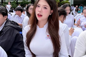 Diện áo dài trắng, nữ sinh hút hơn 300K lượt xem, CĐM phong cho danh hiệu "cả trường crush"