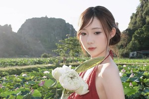 Góc chụp siêu đẹp khi "check-in" Ninh Binh của cô nàng hot girl khiến CĐM mê mẩn