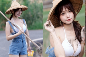 Mặc trang phục gợi cảm xuống đồng làm ruộng, hot girl mạng nhận chỉ trích nặng nề, vẫn được CĐM quan tâm đặc biệt