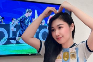 Hòa chung không khí World Cup, gymer Lệ Đặng "lên đồ" cổ vũ Argentina khiến CĐM thích thú