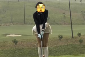 Cô gái bất chấp mưa bão ra sân golf "vung gậy": Mạng xã hội tranh cãi, mê thể thao hay làm màu?