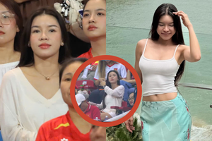 Nàng WAG sexy nhất làng bóng đá lọt camera nhà đài khi cổ vũ ĐT Việt Nam, visual đời thường gây sốt