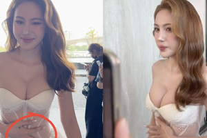 Thuỷ Tiên lên tiếng về hành động lạ trong lần lộ diện hiếm hoi