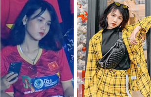 Xuất hiện trên khán đài xem U23 Việt Nam, biểu cảm của cô gái khiến dân mạng "truy tìm"