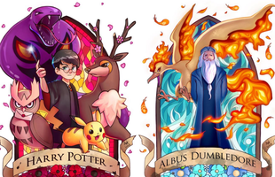 Loạt tranh các nhân vật Harry Potter trở thành huấn luyện viên trong thế giới Pokemon
