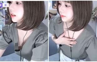 Vô tình hớ hênh trên sóng lộ điểm "nhạy cảm", nữ streamer xinh đẹp vội vàng che đậy nhưng không kịp