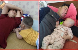 Loạt hình ảnh "con trông bố ngủ" khiến cư dân mạng được phen cười nghiêng ngả