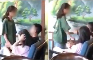 Cô gái tát tới tấp vào mặt bạn trai giữa quán cafe, cô nàng ngồi cạnh hét lớn: "Em nói em là người yêu cũ rồi cơ mà"