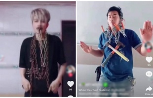 Cộng đồng mạng ngỡ ngàng với trend mới trên Tik Tok: "Cosplay con gì mà phải tự móc, xích chằng chịt trên người"