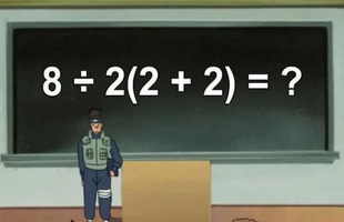 Câu hỏi toán tiểu học chia rẽ Internet thành 2 chiến tuyến: 8:2(2+2) = ? Đáp án nhiều khả năng không phải là con số bạn đang nghĩ