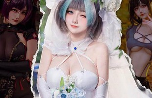 Diện váy cô dâu ngọt ngào, nữ coser lại khiến fan “bùng nổ thị giác”