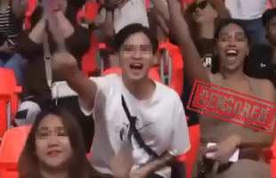 Đi xem bóng chuyền, hot girl cổ vũ đến mức hớ hênh