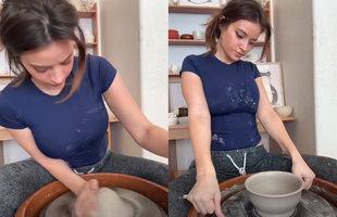 Chỉ ngồi “nặn gốm”, hot girl vẫn dễ dàng hút 1 triệu người xem