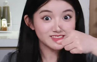 Biểu cảm gây chú ý của "tiên nữ mukbang" trước tin đồn ăn không nuốt