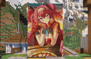 2 game thủ dùng gần 100 nghìn khối block, vẽ chân dung "vợ ảo" trong Minecraft