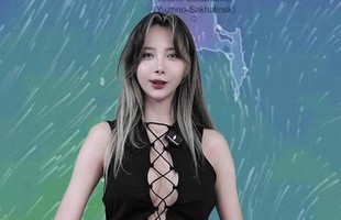 Hot girl hóa thân "cô gái thời tiết" nhưng bất ngờ gặp sự cố trang phục