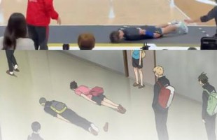 Ngôi sao bóng chuyền gây bão toàn cầu với cú "trượt dài" xin lỗi đúng chất anime Haikyuu!!