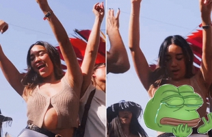 Đang quẩy nhiệt tình thì "phụ kiện" phản chủ rơi ra ngoài, cô gái bỗng nổi tiếng toàn cầu theo cách không ai ngờ tới!