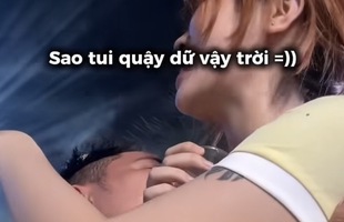 MisThy thân mật, để một nam đồng nghiệp hôn má