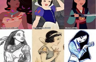 Những bản phác thảo gốc hé lộ diện mạo khác lạ của các nhân vật Disney đình đám