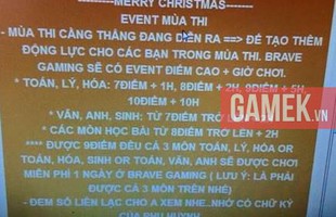 Xuất hiện quán net cho chơi miễn phí nếu thi 3 môn Toán, Lý, Hóa được 9 điểm