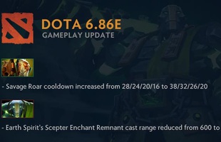 DOTA 2 UPDATE 6.86e: Ice Frog thẳng tay trừng trị Earth Spirit