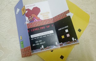 Cô dâu chú rể đầu tiên đưa hình ảnh Mario lên thiệp cưới tại Việt Nam