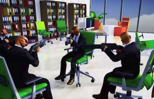 Cười ngất với game "PUBG" phiên bản nhân viên văn phòng siêu lầy, ngồi ghế xoay chiến đấu như phim hành động