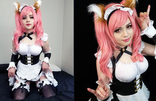 Lại lác mắt với cosplay "nàng hầu gái" của C9.Sneaky, vòng 1 khủng khiến fan nữ phải ghen tị