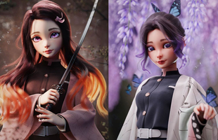 Mỹ nhân Kimetsu no Yaiba hóa "công chúa Disney" khi được vẽ lại theo phong cách 3D