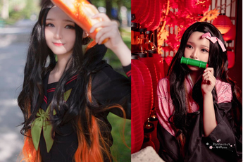 Kimetsu no Yaiba: "Em gái quốc dân" Nezuko hóa nữ sinh trung học đẹp dịu dàng mà không chói lóa