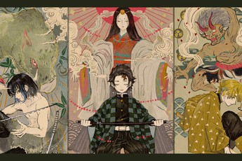 Lặng người khi ngắm bộ ảnh fan art Kimetsu no Yaiba mang âm hưởng văn hóa dân gian Nhật Bản
