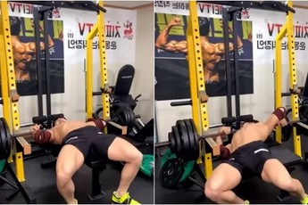 Đẩy tạ 135kg trên sóng, nam Youtuber tuột tay làm rơi tạ, suýt bị đè tới tử vong
