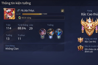 Liên Quân Mobile: Khỏi cần Keera hay tướng 25888 vàng, game thủ leo Rank đơn với Triệu Vân cũng đạt Cao Thủ
