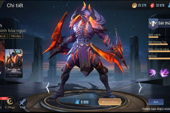 Liên Quân Mobile chỉnh sửa tạo hình, hoạt cảnh, hình đại diện của Nakroth cực chi tiết, bóng bẩy