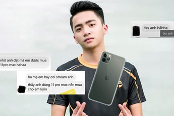 Bố mẹ mê game, ghiền xem stream của Đạt Kòii, con trai "vô tình" được tậu hẳn iPhone 11 Pro Max xịn sò