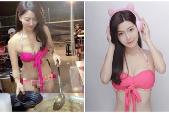 Cửa hàng ế ẩm, nữ chủ quán xinh đẹp nghĩ ra cách mặc bikini bán mỳ thịt hút khách, hiệu suất đáng nể khiến cộng đồng mạng bất ngờ