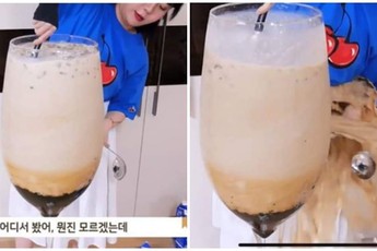 Học bà Tân Vlog làm trà sữa siêu to khổng lồ, nữ Youtuber người Hàn nhận cái kết đắng ngắt