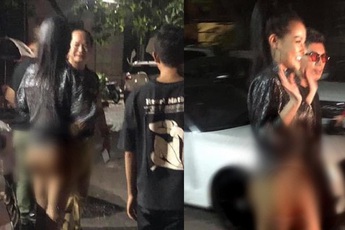 Sốc nặng loạt ảnh Ngân 98 mặc như không mặc trên đường giữa đêm, vòng 3 lồ lộ đầy phản cảm trước ống kính