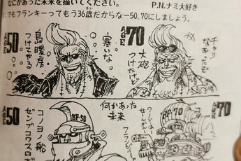 Hỏi đáp SBS One Piece 101: Oda tiết lộ cây chùy của Yamato ở dạng người, Franky về già trông vẫn rất ngầu