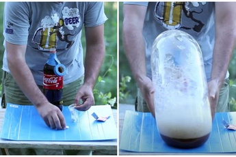 Thả kẹo Mentos vào bao cao su rồi làm thí nghiệm đổ Coca-Cola vào, anh chàng YouTuber chứng minh thực tế không ngờ về BCS