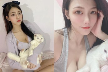 Khoe dáng gợi cảm trên giường nhưng nàng hot girl lại bị CĐM "bỏ rơi" khi chỉ khen chú mèo cưng chụp cùng