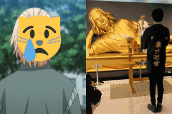 Lần đầu 1 nhân vật anime được đúc tượng vàng, thờ như thần thu hút nhiều người đến vái lạy: Báng bổ hay sáng tạo?