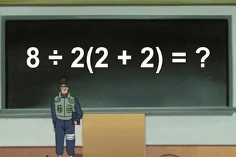 Câu hỏi toán tiểu học chia rẽ Internet thành 2 chiến tuyến: 8:2(2+2) = ? Đáp án nhiều khả năng không phải là con số bạn đang nghĩ