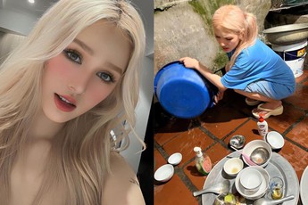 Ở phố là ‘hotgirl sang chảnh’, về quê Xoài Non cũng phải xắn tay áo rửa bát như ai