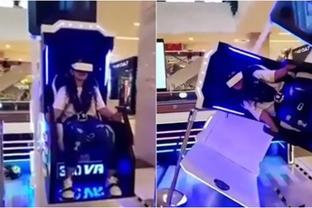 Chơi game VR, nữ game thủ bị quăng xuống đất bầm dập vì máy hỏng nhưng vẫn không biến sắc, cứ nghĩ mình đang ở thế giới ảo