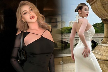 Diện đồ o ép vòng 1, hot girl lai Tây khiến người xem muốn "ná thở"