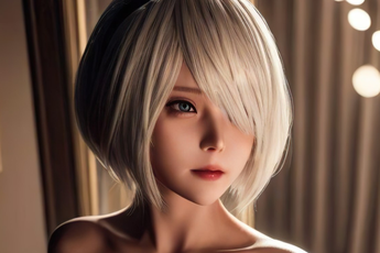 NieR: Automata: AI tưởng tượng 2B là một cô gái quyến rũ ngoài đời thực