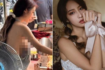 Chỉ mặc tạp dề đứng bán sườn, cô nàng hot girl hút khách không ngờ, là cái tên không quá xa lạ